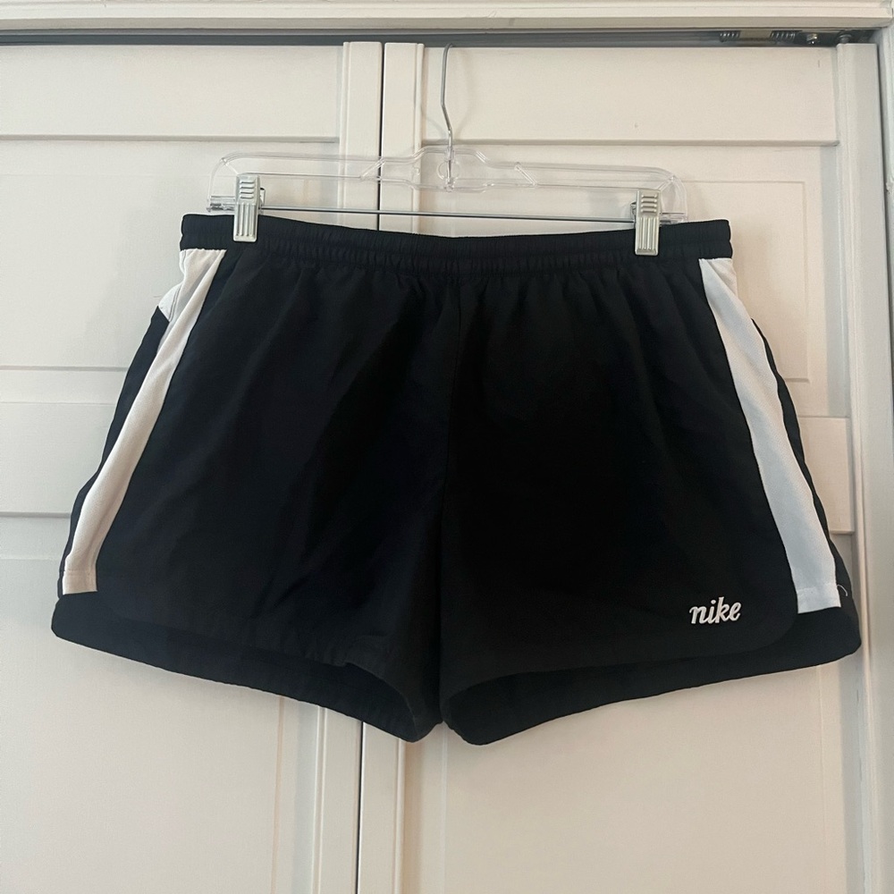 Nike Women's Athletic Shorts in Black with White Stripes